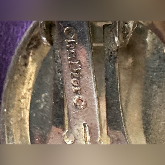 Christian Dior Designer RARE 1980's Silver Tone Onyx Clip On Earring Pendant - Picture 3 of 6